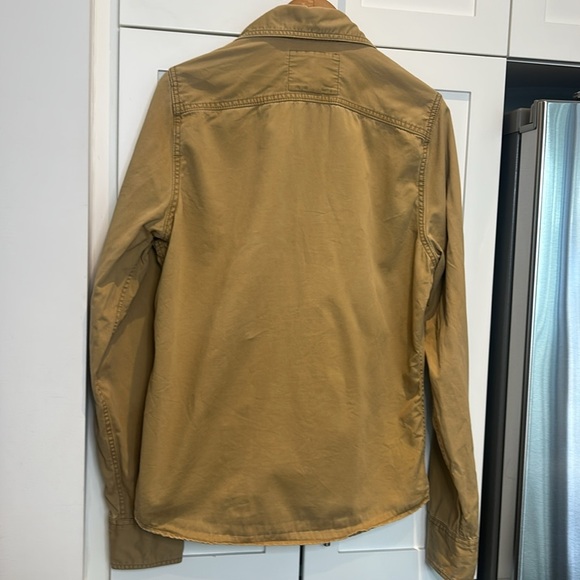 Hollister Men’s Khaki Utility Button-Up Military Long Sleeve Shirt Shacket Sz L - Picture 10 of 15